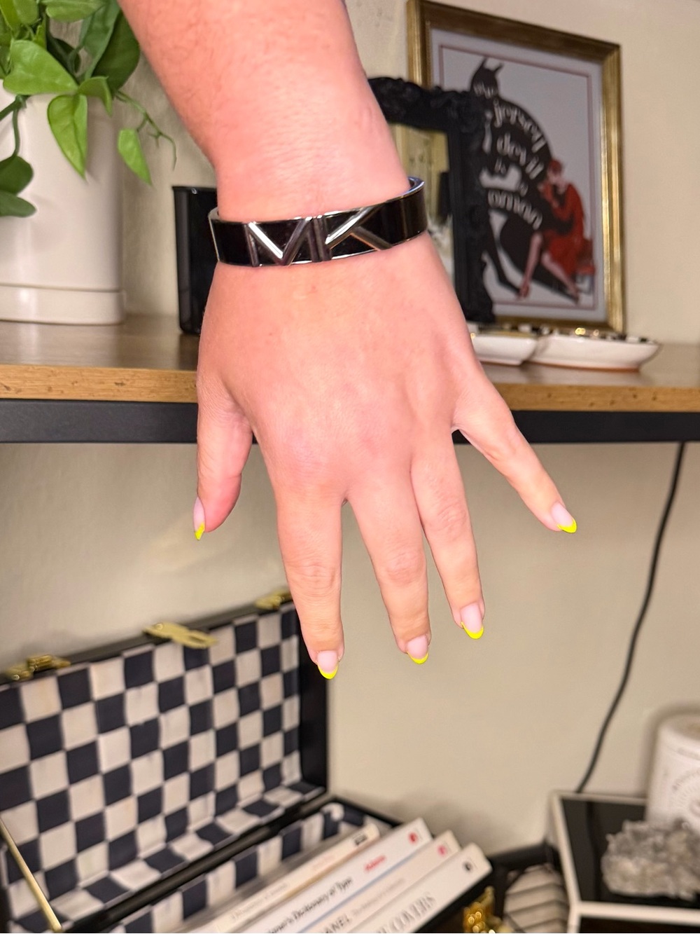 Michael Kors Black Enamel Logo Bangle